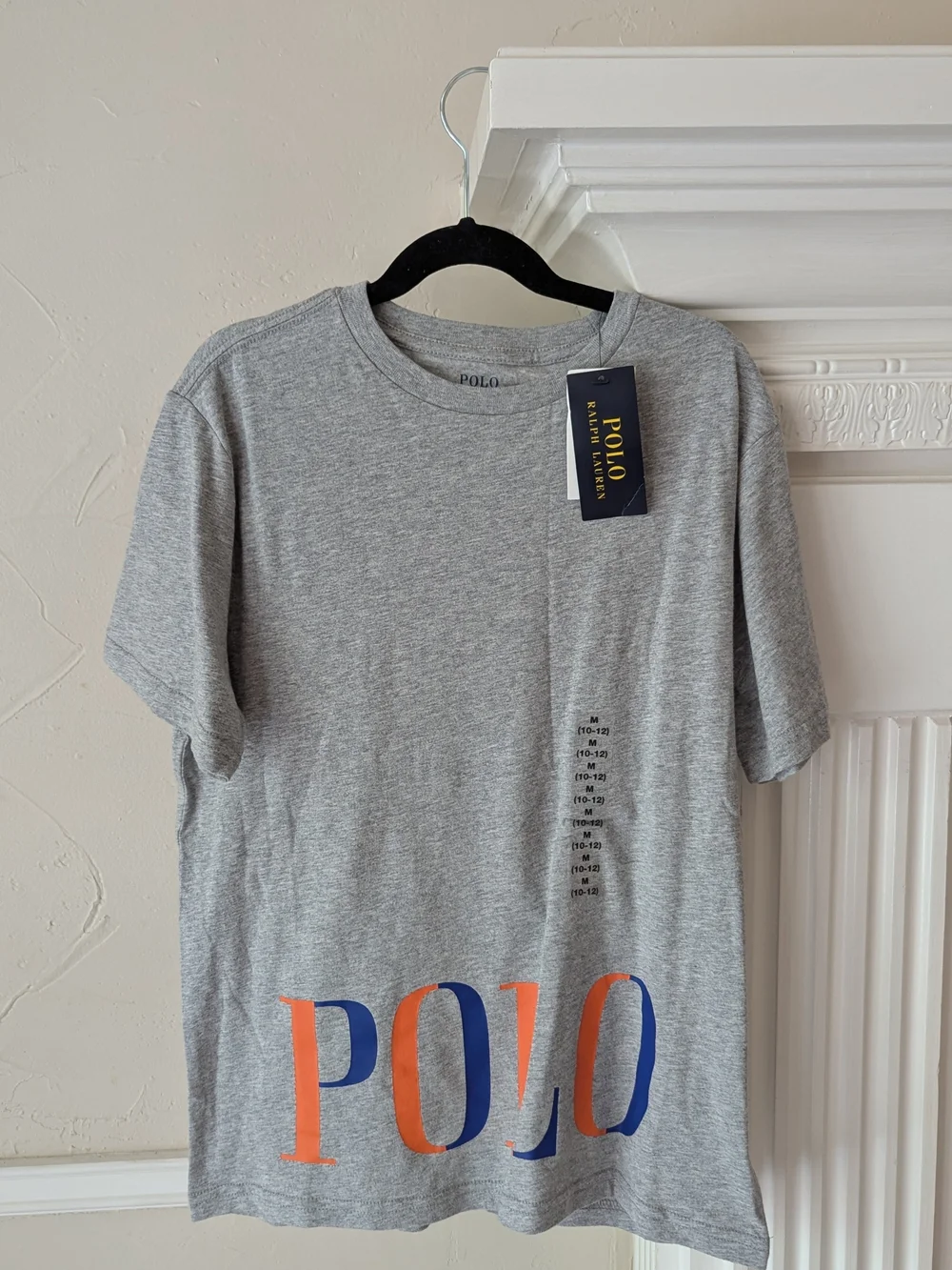 Polo Ralph Lauren‎ | Gray Crewneck Tee with Blue & Orange Logo